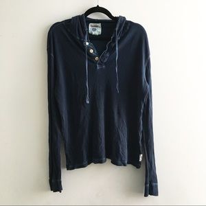 Lightweight waffle knit hoodie. + Revolution tee